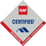 GAF certified residential roofing contractor badge