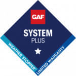 GAF System Plus weather stopper limited warranty badge